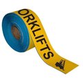 Superior Mark Floor Marking Message Tape, 4in x 100Ft , WATCH OUT FOR FORKLIFTS IN-40-736I